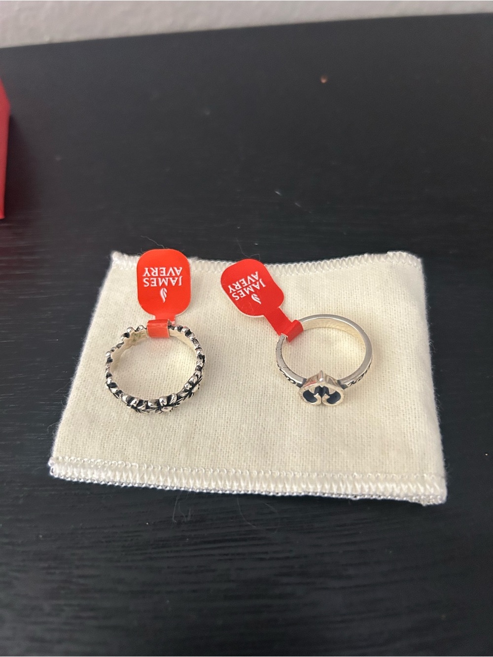 James Avery Silver Heart and flowers Rings Size 8 and 7 1/2 - Picture 9 of 10